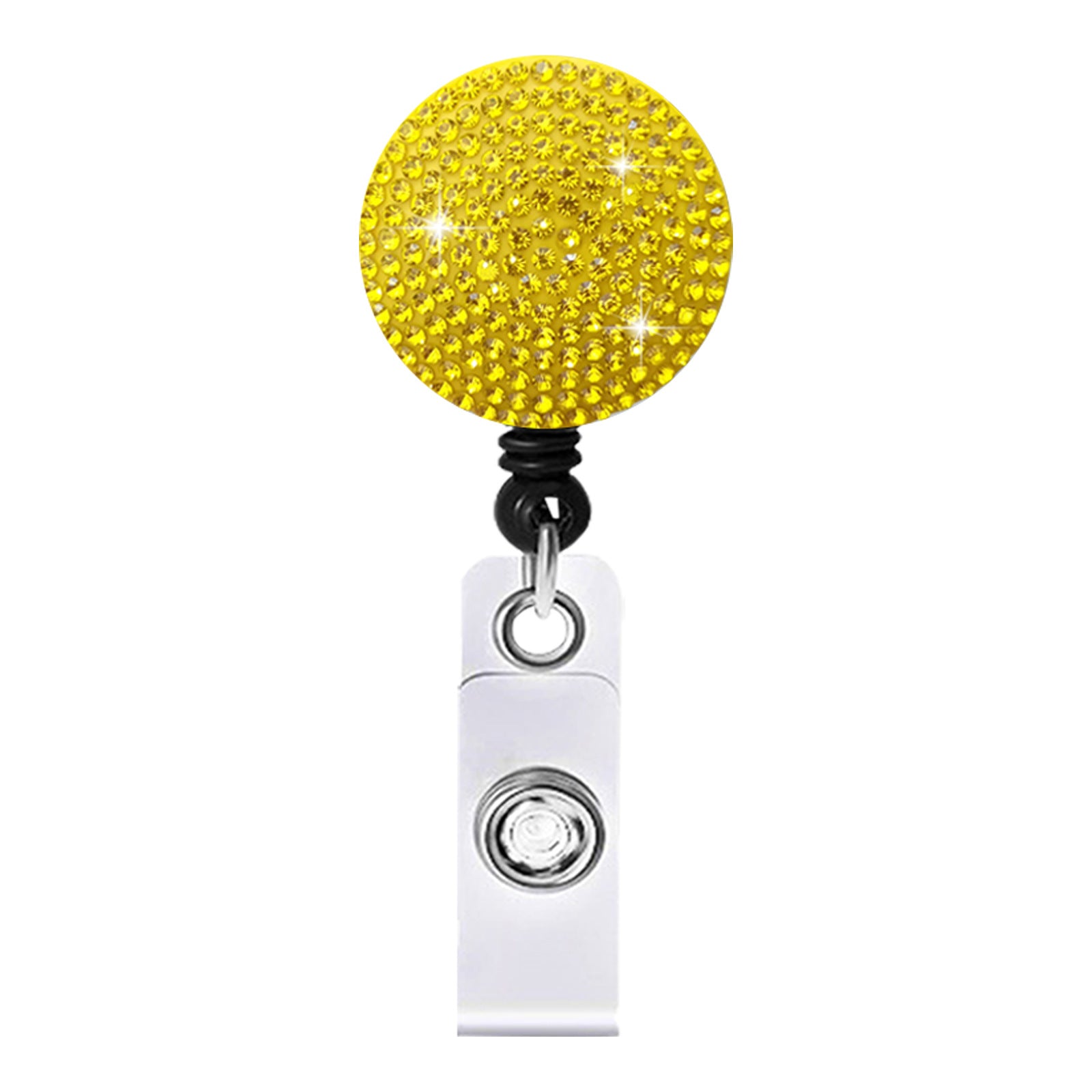 Wholesale Circular Colored Rhinestone Easy To Pull ABS Rotatable Telescopic Keychain
